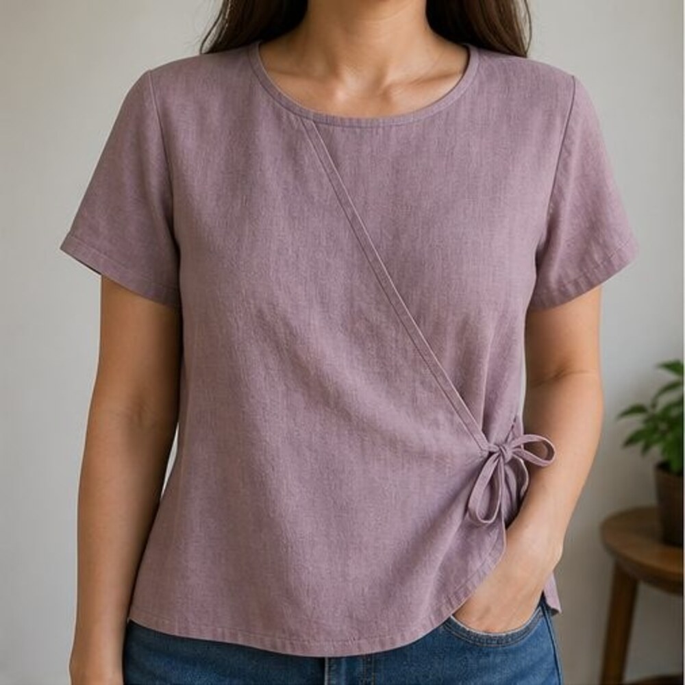 Mauve Ruffle Blouse - Picture 2 of 6